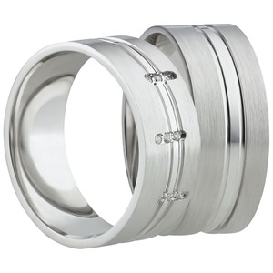 Bild von Partnerring Silber 925/- rhodiniert / 8mm 