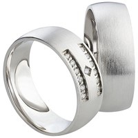 Bild von Partnerring Silber 925/- rhodiniert / 7mm 
