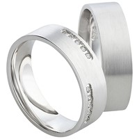Bild von Partnerring Silber 925/- rhodiniert / 6mm