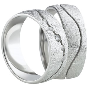 Bild von Partnerring Silber 925/- rhodiniert / 7mm 