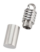 Bild von Edelstahl Anhänger SOS Kapsel mit Gewinde 