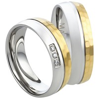 Bild von Partnerringe Edelstahl PVD Gold bicolour 6mm 