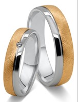 Bild von Partnerringe Edelstahl PVD Gold bicolour 5mm