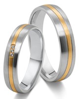 Bild von Partnerringe Edelstahl PVD Gold bicolour 5mm