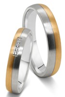 Bild von Partnerringe Edelstahl PVD Gold bicolour 5mm
