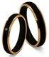 Bild von Ring Edelstahl PVD Schwarz und Gold bicolour mit gefassten Zirkonia Gr. 50-62 