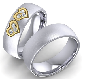 Bild von Partnerringe Edelstahl PVD Gold bicolour 7,5mm