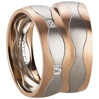 Bild von Partnerringe Edelstahl PVD Rosé bicolour 7mm 