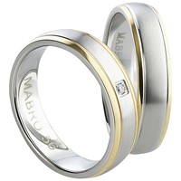 Bild von Partnerringe Edelstahl PVD Gold bicolour 5mm