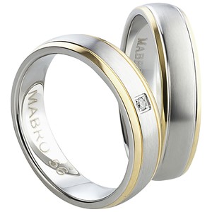 Bild von Partnerringe Edelstahl PVD Gold bicolour 5mm