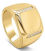 Bild von Siegelring Edelstahl mit 10 Zirkonia Gr. 50-72