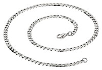 Bild von Flachpanzerkette Silber 925/- rhod. 36-70cm lang verschiedene Stärken