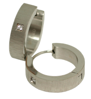 Bild von Creole Titan mit Zirkonia bicolour PVD Gold  5mm breit / 11mm Durchmesser