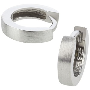 Bild von 925/- Creolen rhodiniert matt 