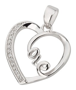 Bild von 925-/ Anhänger rhod. Herz