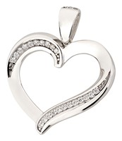 Bild von 925-/ Anhänger rhod. Herz 
