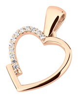 Bild von 925-/ Anhänger rhod. Herz mit Zirkonia 