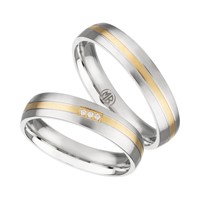 Bild von Partnerringe Edelstahl PVD Gold bicolour 5mm