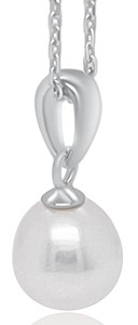 Bild von 925/- Collier 40+5cm mit Süßwasserperle 