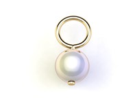 Bild von Titan Charm (1 Paar) SW Perle Titan oder Titan PVD Gold 