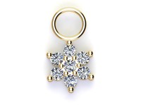 Bild von Titan Charm (1 Paar) Stern mit Zirkonia Titan oder Titan PVD Gold 