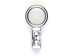 Bild von Titan Charm (1 Paar) Baguette-Stein Zirkonia Titan oder Titan PVD Gold 