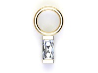 Bild von Titan Charm (1 Paar) Baguette-Stein Zirkonia Titan oder Titan PVD Gold 