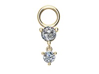 Bild von Titan Charm (1 Paar) mit Zirkonia Titan oder Titan PVD Gold 