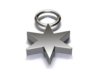 Bild von Titan Charm (1 Paar) Stern Titan oder Titan PVD Gold