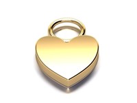 Bild von Titan Charm (1 Paar) Herz Titan oder Titan PVD Gold 