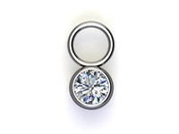 Bild von Titan Charm (1 Paar) mit Zirkonia Titan oder Titan PVD Gold