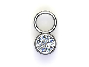 Bild von Titan Charm (1 Paar) mit Zirkonia Titan oder Titan PVD Gold 