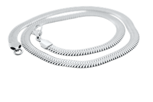Bild von Schlangenkette 6,0x1,2mm Edelstahl mit Karabiner 17+4 - 50cm lang 