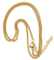 Bild von Venezianerkette gerundet 2,0mm Edelstahl mit Karabiner 45-60cm lang PVD Gold