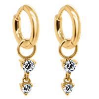 Bild von Creole Titan mit Charm Doppelstein Titan oder Titan PVD Gold 