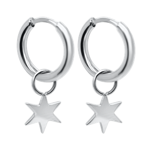 Bild von Creole Titan mit Charm Stern Titan oder Titan PVD Gold 