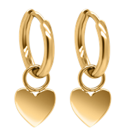 Bild von Creole Titan mit Charm Herz Titan oder Titan PVD Gold 