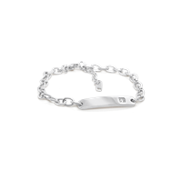 Bild von Edelstahl ID-Armband mit Zirkonia 17+4cm / 2 Modelle  