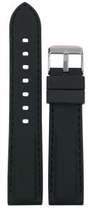 Bild von Silikon Band schwarz mit Naht 20-22mm