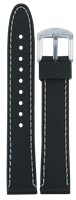 Bild von Silikon Band schwarz mit Naht weiß 18-22mm